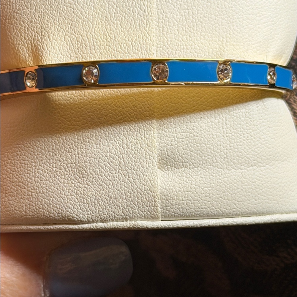kate spade Blue Enamel Bangle with Crystal Accents - Picture 3 of 5